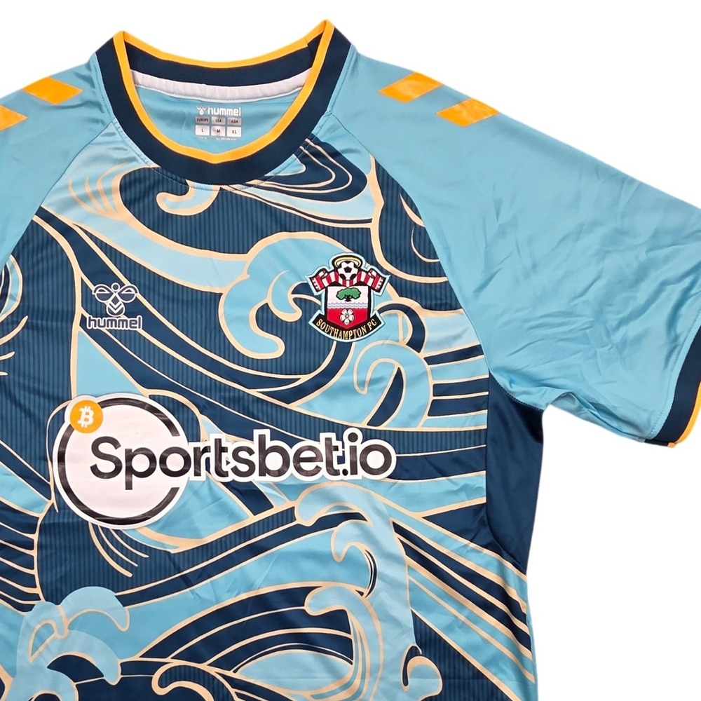 Hummel Southampton FC Away Jersey Blue Wave Graphic Mens Medium
